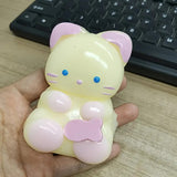 Jucarie Antistres Squishy, Vivimall, cu Revenire Lenta, Model Pisicuta, Squeeze Pinch Family, 9 x 5.5 cm, Galben - vivimall.ro