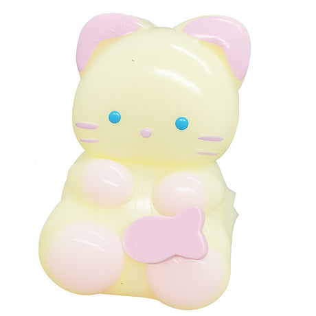Jucarie Antistres Squishy, Vivimall, cu Revenire Lenta, Model Pisicuta, Squeeze Pinch Family, 9 x 5.5 cm, Galben - vivimall.ro
