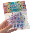 Jucărie antistres Squishy model Waffle 6x6 cm, multicolor, vedere frontală cu ambalaj transparent