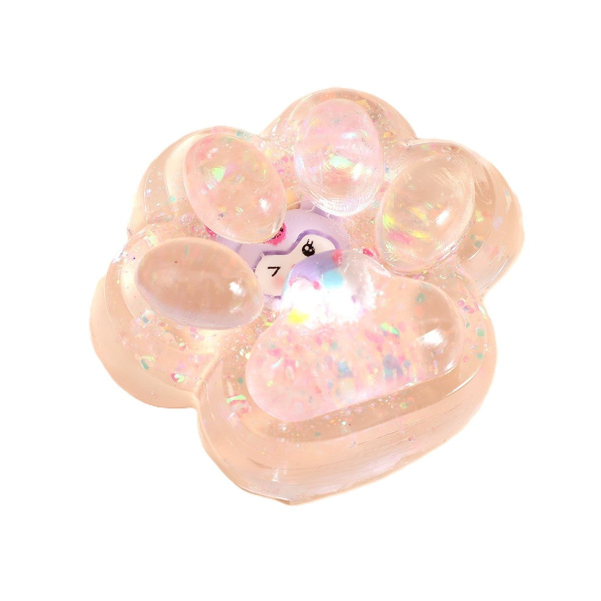 Jucarie Antistres Squishy, Flippy, cu Revenire Lenta, Labuta de Pisica Pufoasa, 7.5 cm, Ambalaj Transparent, Model Pinch Family, Multicolor - vivimall.ro