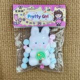 Jucarie Antistres Squishy, Vivimall, cu Revenire Lenta, Squeeze Pretty Girl, Model Animalut, Ambalaj Transparent, Alb - vivimall.ro