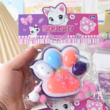 Jucarie Antistres Squishy, Vivimall, cu Revenire Lenta, Squeeze Toys, Model Cat Paw, 12.5x10.5 cm, 220g, +3 Ani, din TPR, Model 1, Multicolor - vivimall.ro