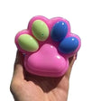 Jucărie antistres squishy Cat Paw Model 018, material TPR multicolor, dimensiuni 12.5x10.5 cm, vedere frontală în ambalaj transparent