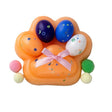 Jucărie antistres squishy model lăbuță de pisică din TPR multicolor, vedere frontală, 12.5x10.5 cm