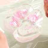 Jucarie Antistres Squishy, Flippy, Labuta de Pisica Pufoasa, cu Revenire Lenta, 7 x 6.5 cm, Model Inima, Multicolor - vivimall.ro