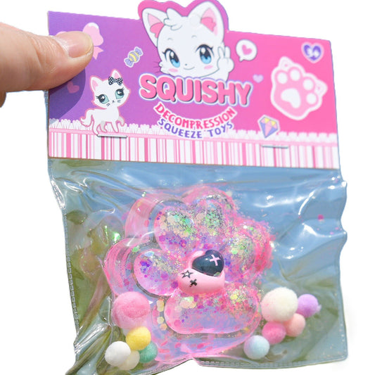 Jucarie Antistres Squishy, Vivimall, Labuta de Pisica Squeeze Toys, cu Revenire Lenta, 7.5 cm, Model 270519, Multicolor - vivimall.ro