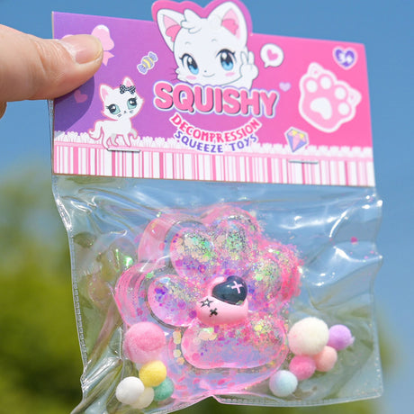 Jucarie Antistres Squishy, Flippy, Labuta de Pisica Squeeze Toys, cu Revenire Lenta, 7.5 cm, Model 270519, Multicolor - vivimall.ro