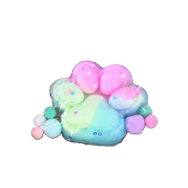 Jucarie Antistres Squishy, Flippy, Labuta de Pisica Squeeze Toys, cu Revenire Lenta, 7.5 cm, Model 270528, Multicolor - vivimall.ro