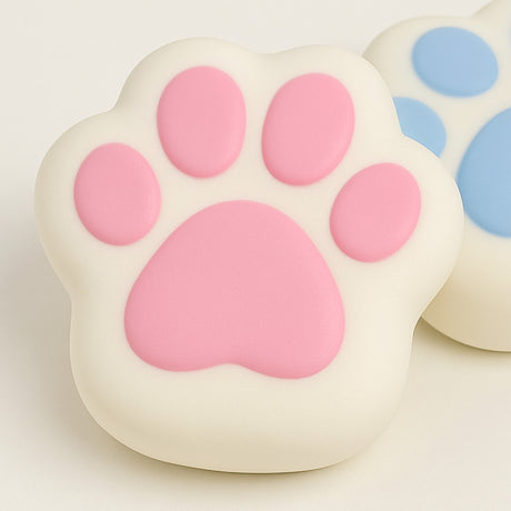 Jucarie Antistres Squishy, Vivimall, Revenire Lenta, Model Labuta de Pisica, Squishy, BIG, 12.5 x 10.5 cm, 220 g, Model 10, Alb Roz - vivimall.ro