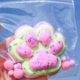 Jucarie Antistres Squishy, Vivimall, Revenire Lenta, Model Labuta de Pisica, Squishy, BIG 12.5 x 10.5 cm, 220 g, Model 22, Roz Verde - vivimall.ro