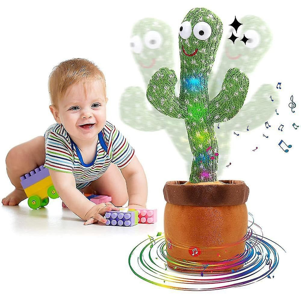 Jucarie Cactus Dansator Canta, Danseaza, Imita, Distractiv, Verde, 37Cm - vivimall.ro
