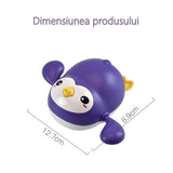 Jucarie de baie interactiva pentru copii, Vivimall, pinguinul mov - vivimall.ro