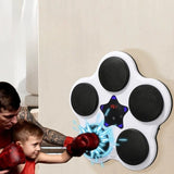 Jucarie de Boxat cu Muzica si Lumini, Vivimall, Bluetooth, Incarcare USB, Aplicare cu Ventuze, 5 Tinte, 40x38x8 cm, 930 g, Alb - vivimall.ro