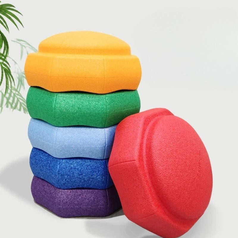 Jucarie de Echilibru, Flippy, Tip Stepping Stones, 6 Piese, din Spuma, pentru Miscare, Sarituri, Prindere, 28 x 28 x 50 cm, Model 5, Multicolor - vivimall.ro