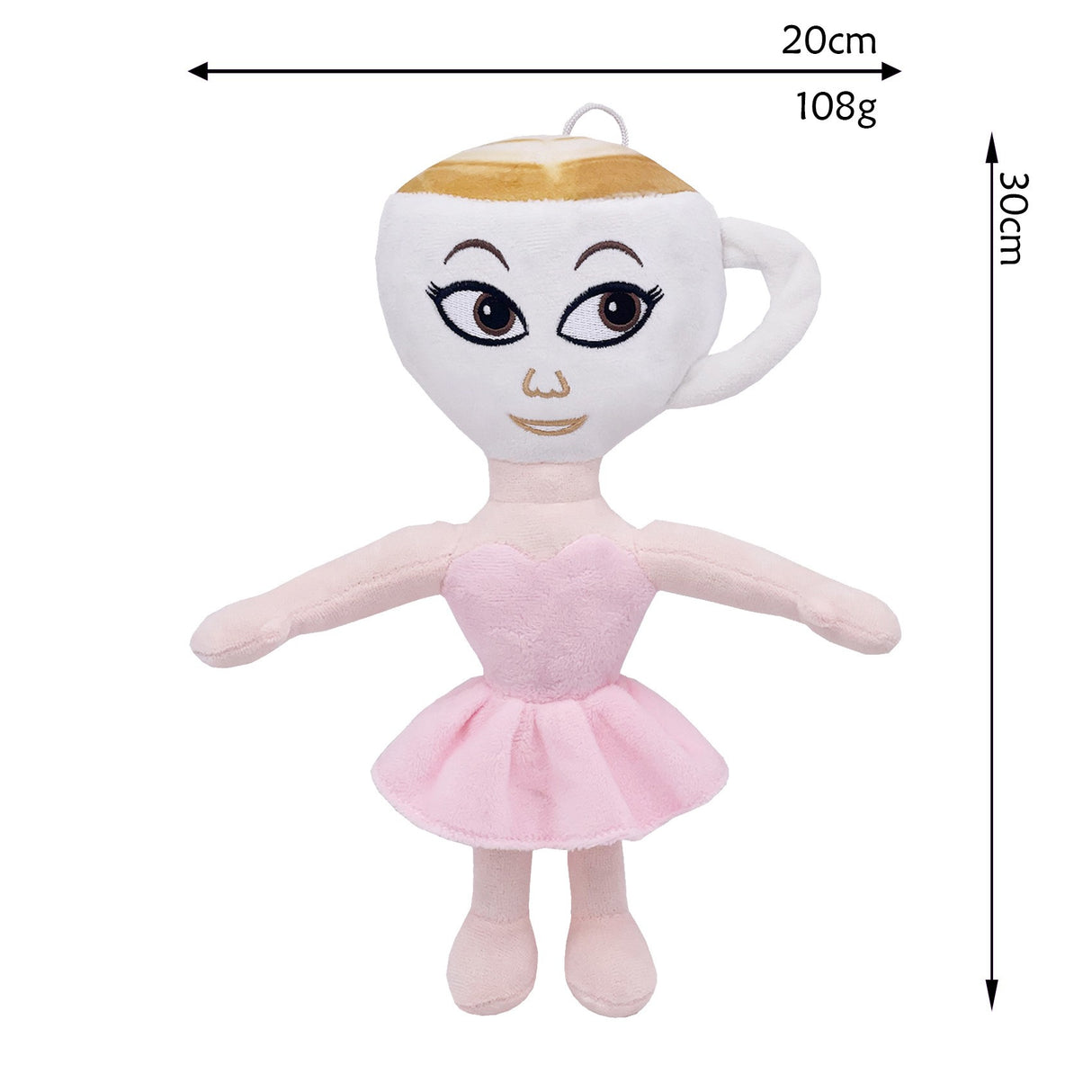 Jucarie Moale de Plus Italian Brainrot, Flippy, cu Agatatoare, Model Ballerina Cappuccina, Jucarie Moale pentru Copii, 30 x 20 cm, Roz - vivimall.ro