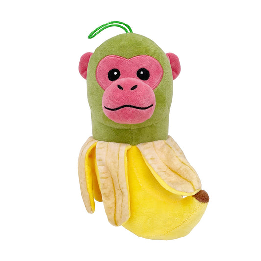 Jucarie Moale de Plus Italian Brainrot, Vivimall, cu Agatatoare, Model Maimuta-Banana Chimpanzini Bananini, Jucarie Moale pentru Copii, 22 x 10 cm, Verde Galben - vivimall.ro