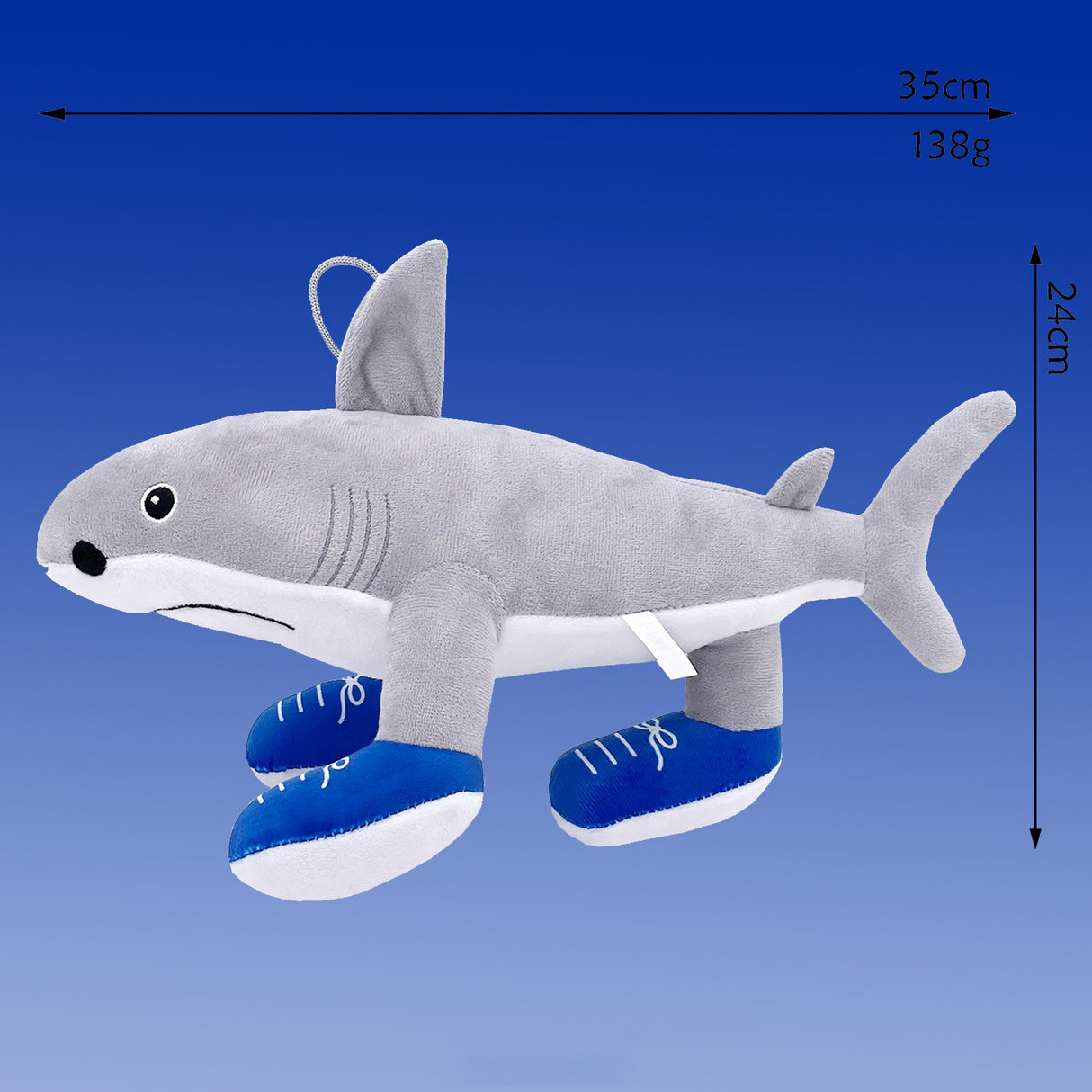 Jucarie Moale de Plus Italian Brainrot, Flippy, cu Agatatoare, Model Rechin cu Picioare Tralalero Tralala, Jucarie Moale pentru Copii, 35 x 24 cm, Gri - vivimall.ro