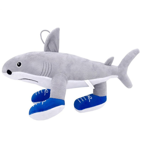 Jucarie Moale de Plus Italian Brainrot, Vivimall, cu Agatatoare, Model Rechin cu Picioare Tralalero Tralala, Jucarie Moale pentru Copii, 35 x 24 cm, Gri - vivimall.ro