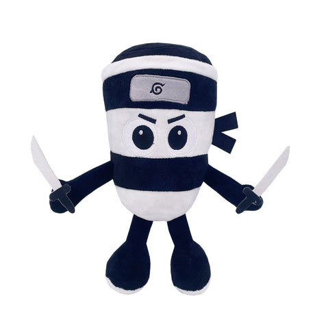 Jucarie Moale de Plus Italian Brainrot, Flippy, cu Agatatoare, Model Ninja Spadellini Silenzioso, Jucarie Moale pentru Copii, 25 x 24 cm, Albastru Alb - vivimall.ro