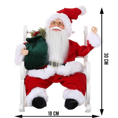Dekoratív játék, Mikulás, Vastagság 18 cm, Gyapjú, Plüss anyag, Poliészter, Beltéri/Kültéri