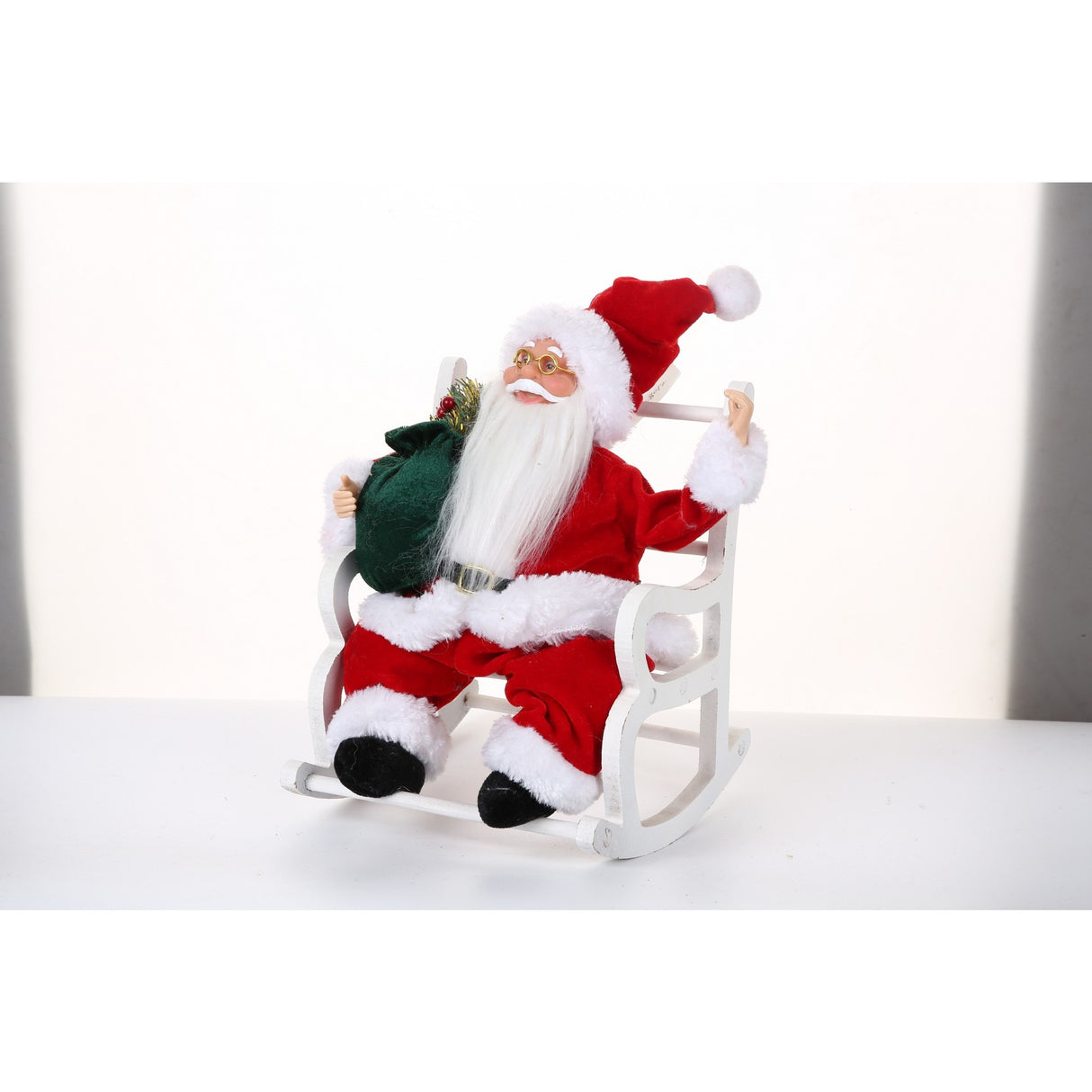 Jucarie decorativa, Vivimall, Mos Craciun, 30 cm x 18 cm, grosime 18 cm, lana, tesatura de plus, poliester, interior/exterior - vivimall.ro