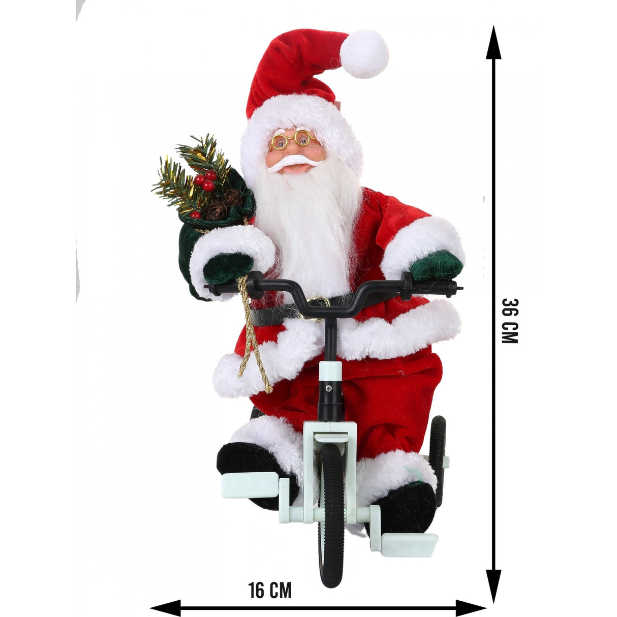 Dekoratív játék, Mikulás, Vastagság 23 cm, Gyapjú, Plüss anyag, Poliészter, Beltéri/Kültéri