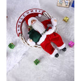 Jucarie decorativa, Vivimall, Mos Craciun, 40 cm x 27 cm, grosime 12 cm, lana, tesatura de plus, poliester, interior/exterior - vivimall.ro