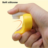 Jucarie dentitie bebelusi Vivimall, banana, cu manere de prindere, material silicon non-toxic, fara miros, 10.5x5.9 cm, galben - vivimall.ro