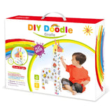 Jucarie Educativa pentru Copii, Flippy, Model Girafa 3D, Set de Asamblat si Colorat din Carton, Puzzle 3D Educativ, 31 x 7.5 x 54 cm, 3+ ani, Alb