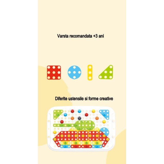 Jucarie educativa pentru copii, Vivimall, Set 258 piese, 6 in 1, Valiza cu bormasina, Multicolor - vivimall.ro