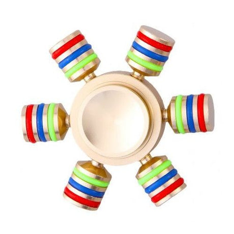 Jucarie Interactiva Antistres Fidget Spinner, Demontabila, Metalica, Aurie - vivimall.ro