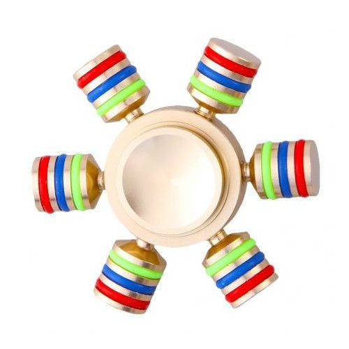 Jucarie Interactiva Antistres Fidget Spinner, Demontabila, Metalica, Aurie - vivimall.ro