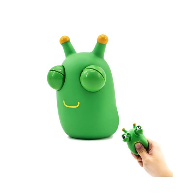 Jucarie interactiva antistres Vivimall, squeeze eye-popping worm, vierme senzorial, 7.5 x 4 cm, multicolor - vivimall.ro