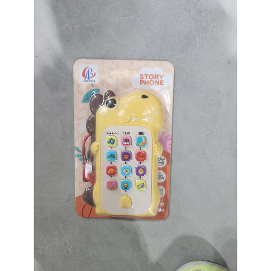 Jucarie Interactiva, Vivimall, Telefon Inteligent, Model Dinozaur, Functii Educative, Muzicale si Voce, 4-6 ani, 19 x 11.5 cm, din Plastic, Galben - vivimall.ro