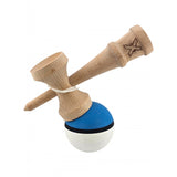 Kendama X Originala, Profesionala, Vivimall, din Lemn, 18 cm, Rubber Grip, Albastru/Alb - vivimall.ro