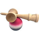 Jucarie Interactiva Kendama X Profesionala, Vivimall, din Lemn, Rubber Grip, 18 cm, Roz/Alb/Gri - vivimall.ro