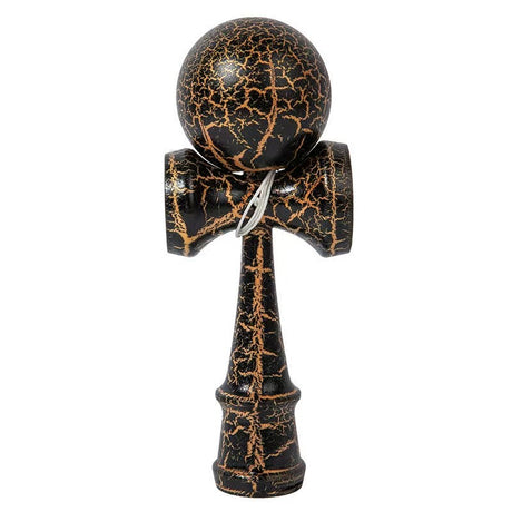 Kendama X Originala, Profesionala, Vivimall, Cracked, din Lemn, 18 cm, Negru/Auriu - vivimall.ro
