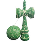 Kendama X Originala, Profesionala, Vivimall, Kendama Cracked, din Lemn, 18 cm, Verde Alb - vivimall.ro