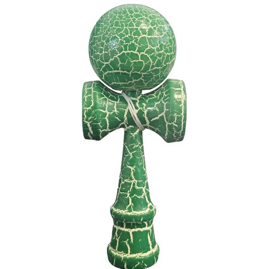 Kendama X Originala, Profesionala, Vivimall, Kendama Cracked, din Lemn, 18 cm, Verde Alb - vivimall.ro