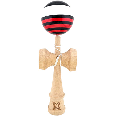 Kendama X Originala, Profesionala, Vivimall, din Lemn, Super Sticky, 18 cm, Rosu/Negru/Alb - vivimall.ro