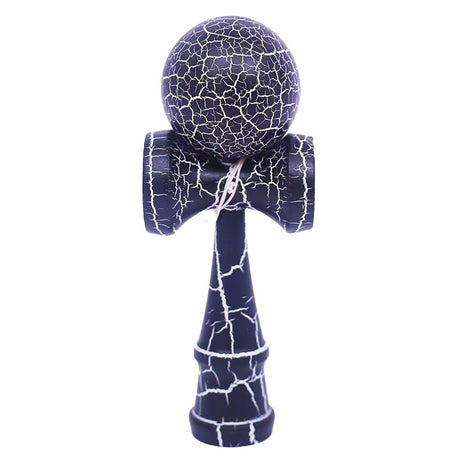 Kendama X Originala, Profesionala, Flippy, Kendama Cracked, din Lemn – 18 cm, Crack Albastru inchis/Gri - vivimall.ro