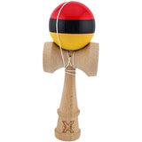 Kendama X Originala, Profesionala, Flippy, Super, Sticky din Lemn, 18 cm, Rosu/Negru/Galben - vivimall.ro