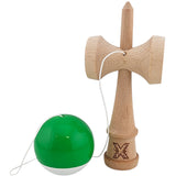 Jucarie Kendama X Originala, Profesionala, Vivimall, Super Sticky din Lemn, 18 cm, pentru Copii si Adulti, Verde inchis/Alb - vivimall.ro
