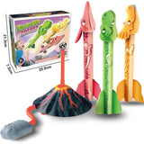 Detaliu rachete dinozaur cu lumini incluse în setul lansator Model Vulcan, 3 bucăți multicolor