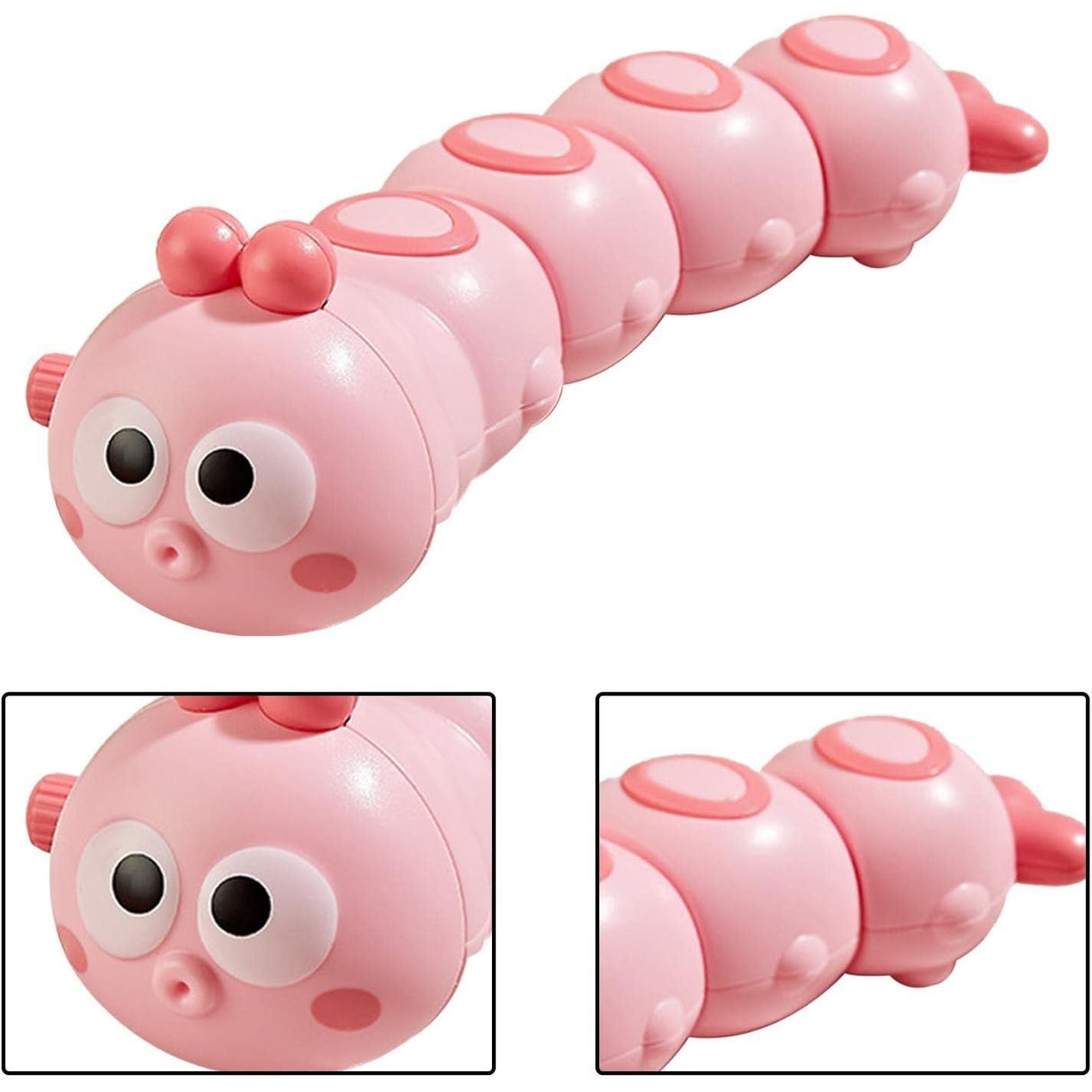 Jucarie Mecanica Pentru Copii Omida Haioasa, Material Abs, Cu Cheita, Distractiva, Se Taraste, Se Misca, 15 X 4 Cm - vivimall.ro