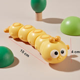 Jucarie Mecanica Pentru Copii Omida Haioasa, Material Abs, Cu Cheita, Distractiva, Se Taraste, Se Misca, 15 X 4 Cm - vivimall.ro