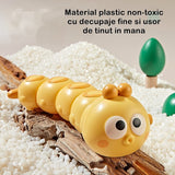 Jucarie Mecanica Pentru Copii Omida Haioasa, Material Abs, Cu Cheita, Distractiva, Se Taraste, Se Misca, 15 X 4 Cm - vivimall.ro