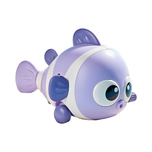 Jucarie mecanica pentru copii Vivimall, pestisor haios, cu cheita, distractiv, se taraste, se misca, 11 x 9 x 7.5 cm cm, mov - vivimall.ro