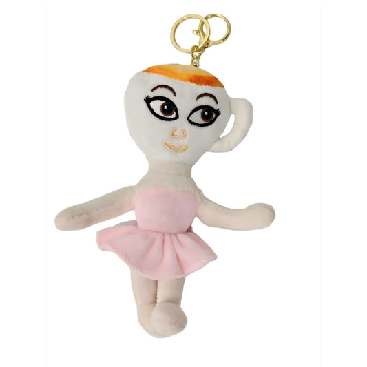 Jucarie Moale de Plus de Tip Breloc, Vivimall, Model Italian Brainrot Ballerina Cappuccina, 17 x 14 cm, Roz - vivimall.ro