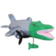 Jucarie Moale de Plus Italian Brainrot, Vivimall, cu Agatatoare, Model Bombardiro Crocodilo Avion, Jucarie Moale pentru Copii, 28 x 10 cm, Verde - vivimall.ro